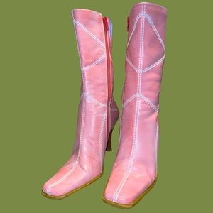 Vintage y2k pink leather boots